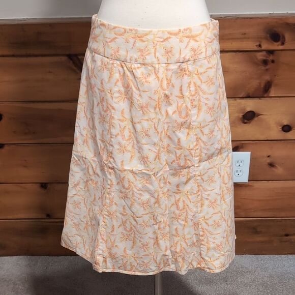 GAP Cream and Orange A-Line Skirt Knee-Length Casual - Picture 1 of 5